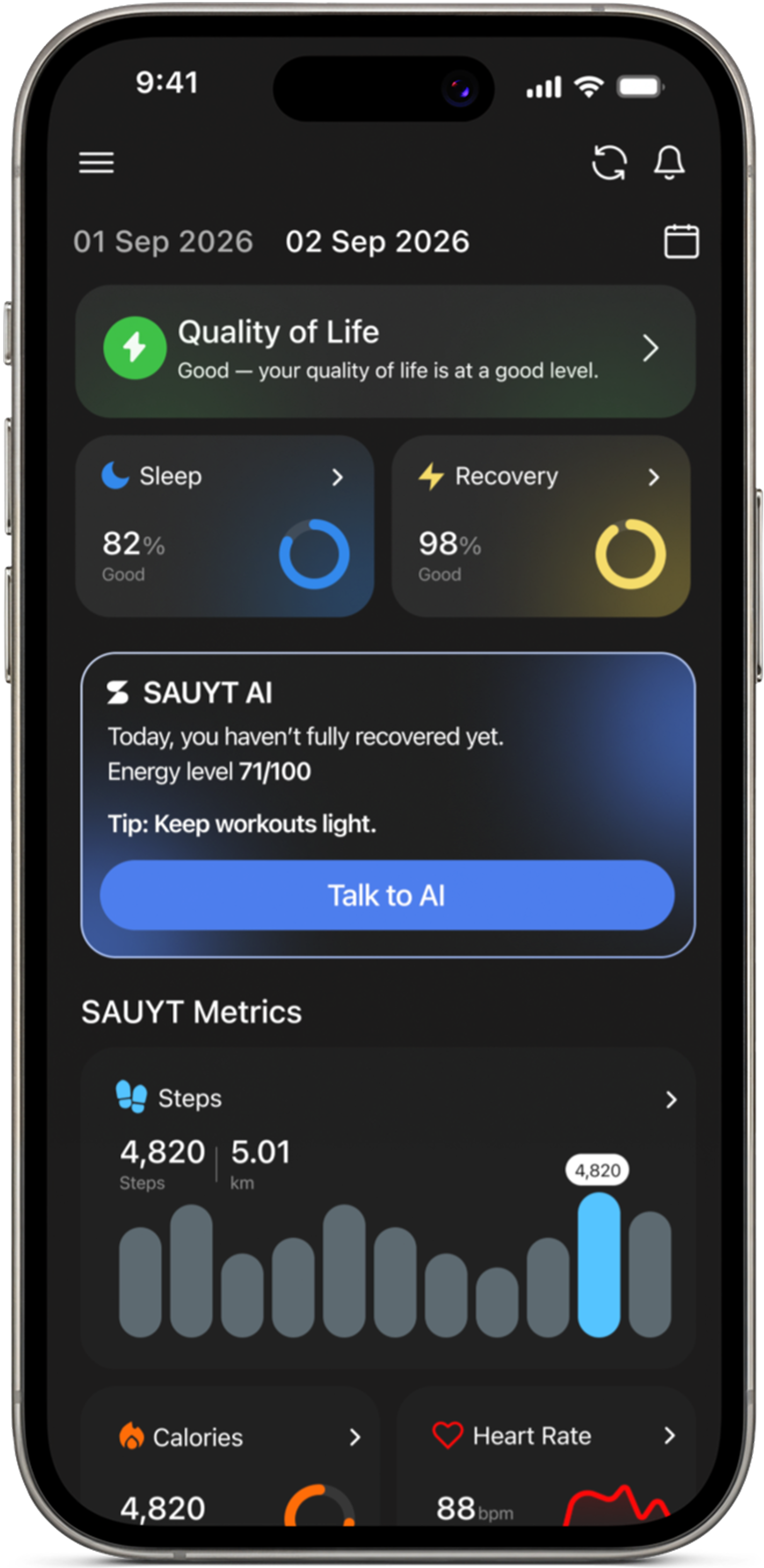SAUYT қосымшасы көрсетілген телефон